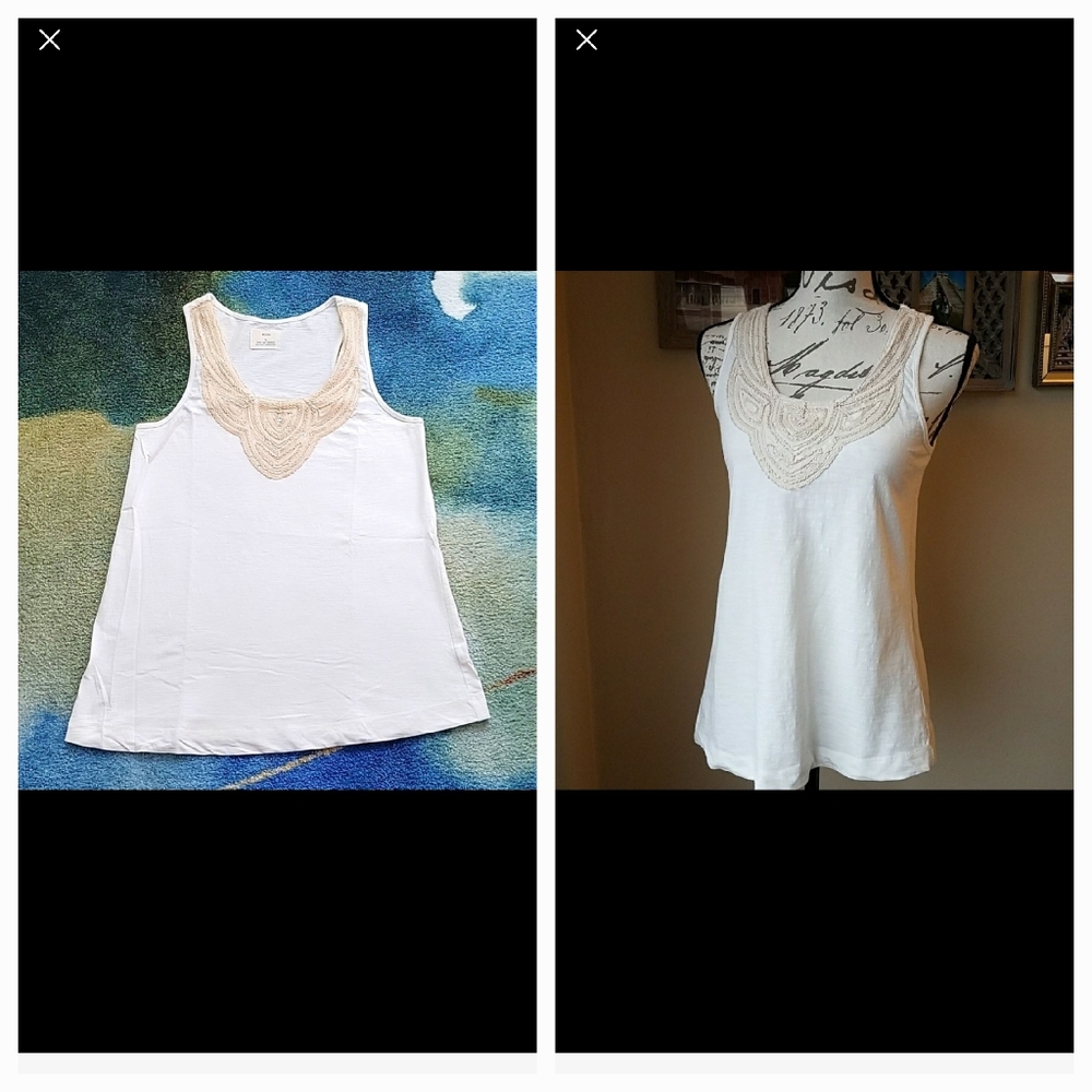 Urban Outfitters Pins‎ and Needles Cotton Embroidered Sleveless Top Size L